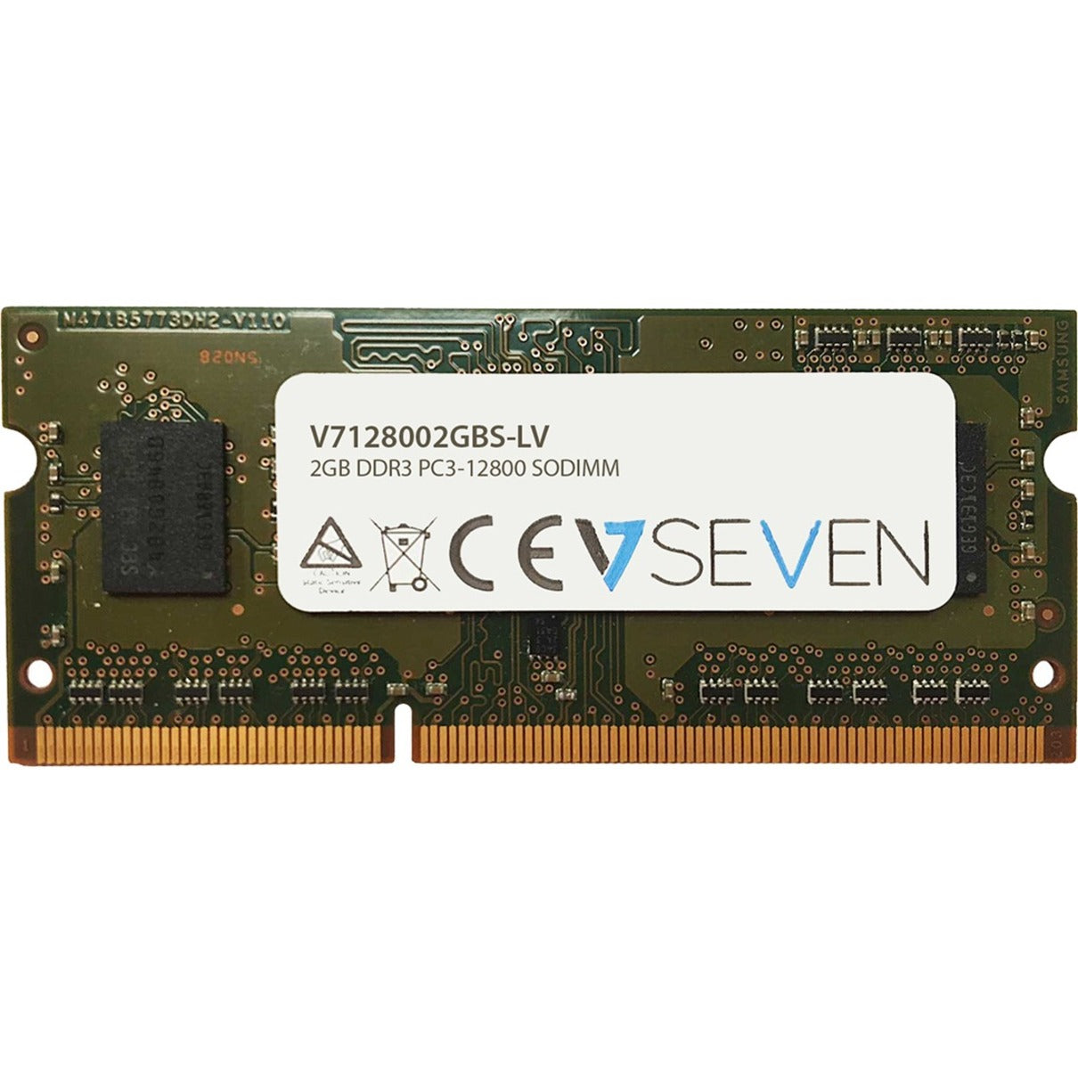 V7 V7128002GBS-LV 2GB DDR3 SDRAM Memory Module, High Performance RAM for Notebooks