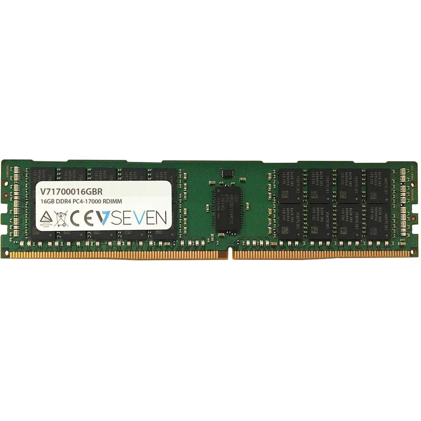 V7 V71700016GBR 16GB DDR4 PC4-170000 - 2133Mhz SERVER REG Server Memory Module, 10 Year Limited Warranty, ECC, Registered