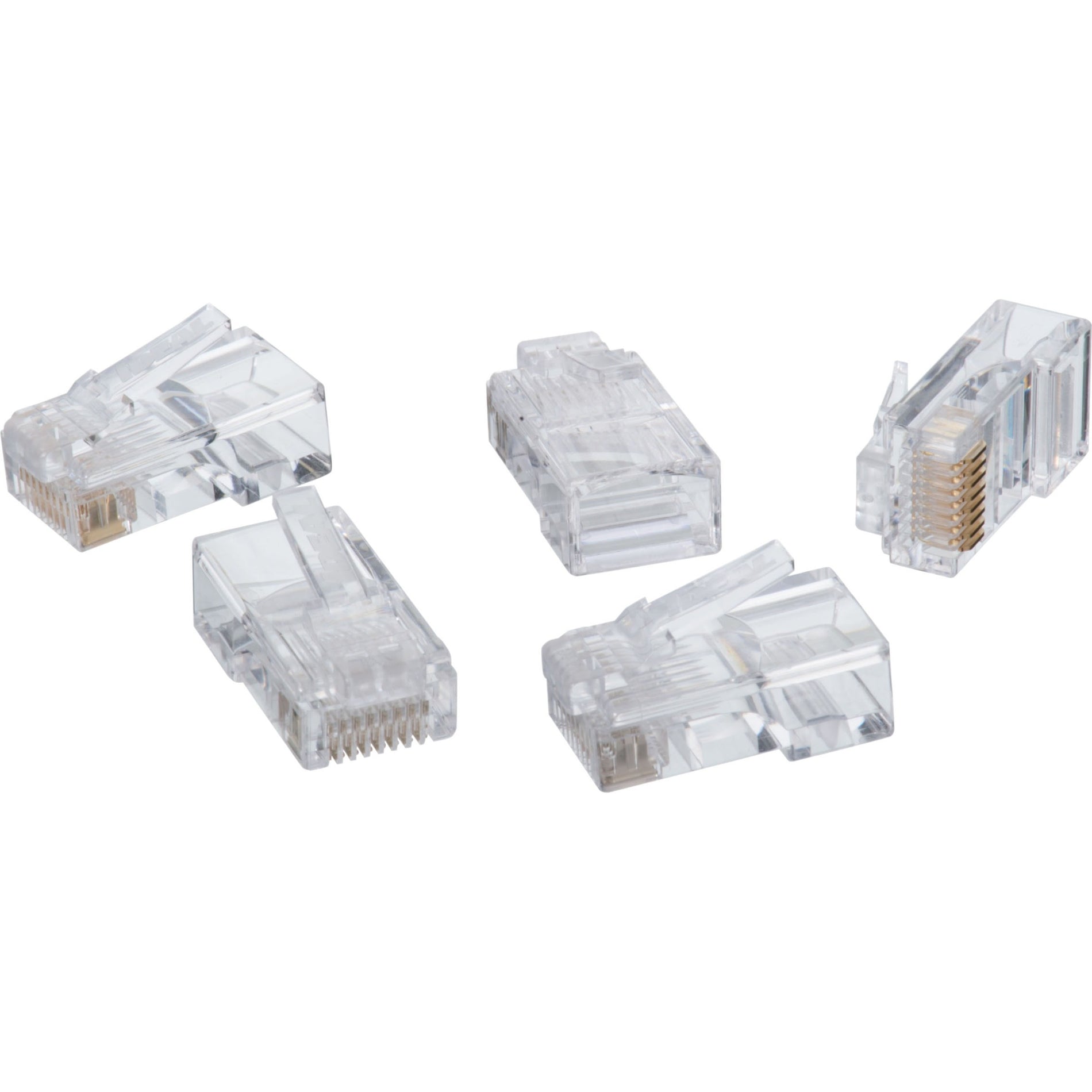 4XEM 4X1000PKC6 1000PK Cat6 RJ45 Ethernet Plugs/Connectors, Gold Plated, Clear, Lifetime Warranty