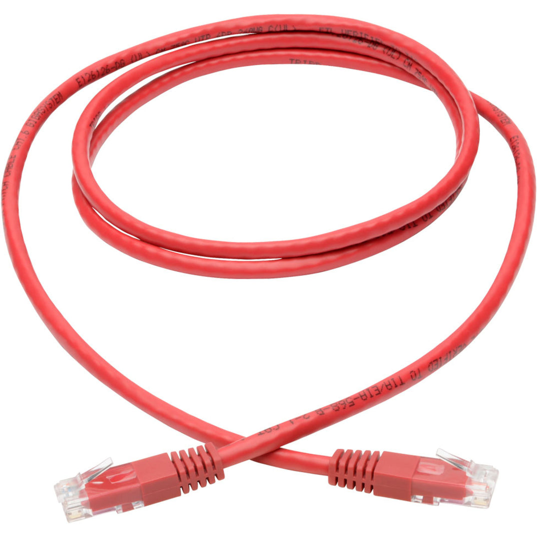 Tripp Lite N200-005-RD Premium RJ-45 Patch Network Cable, 5 ft, Flexible, Corrosion Resistant, Red