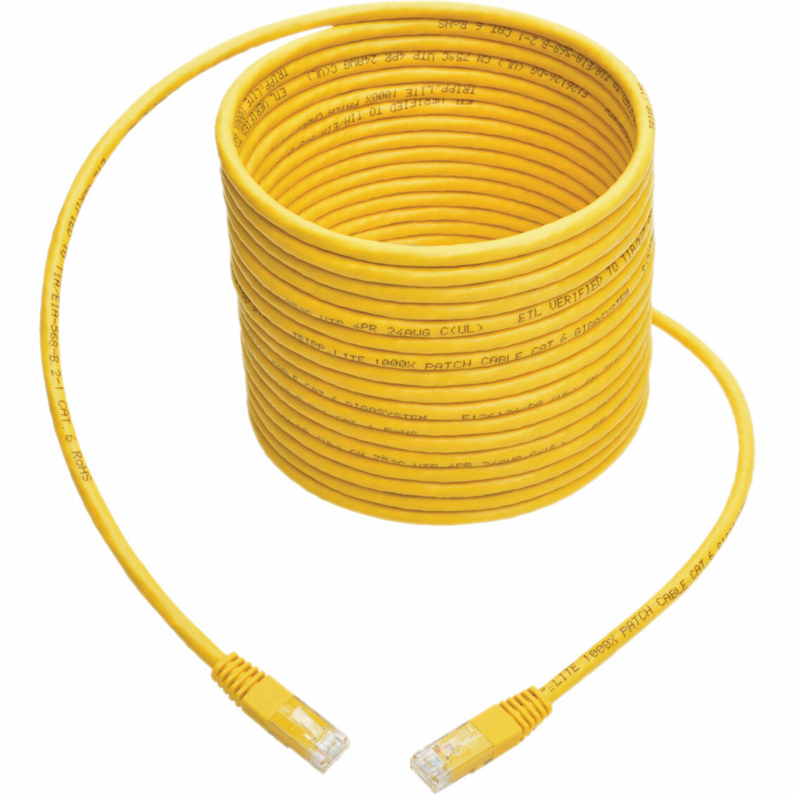 Tripp Lite N200-035-YW Premium RJ-45 Patch Network Cable, 35 ft, 1 Gbit/s Data Transfer Rate, Yellow