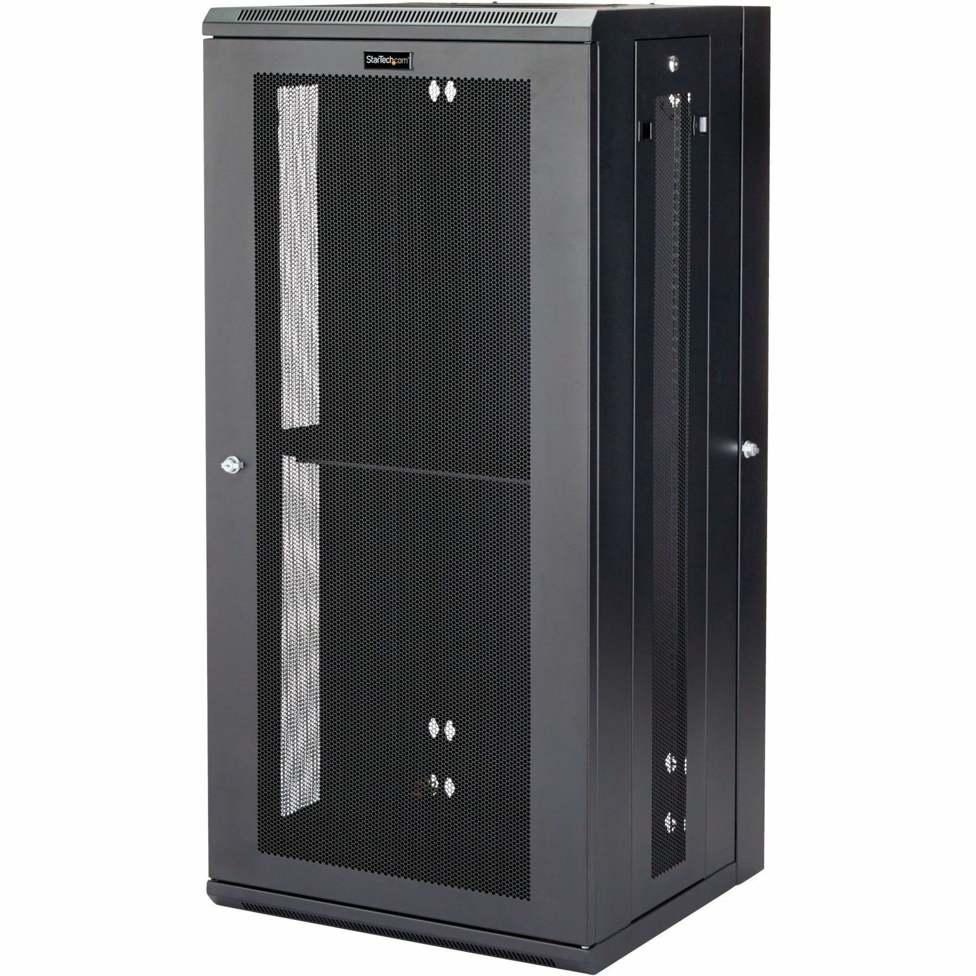 StarTech.com RK2620WALHM 26U Wall-Mount Server Rack Cabinet - Hinged, 20 in. Deep, Black