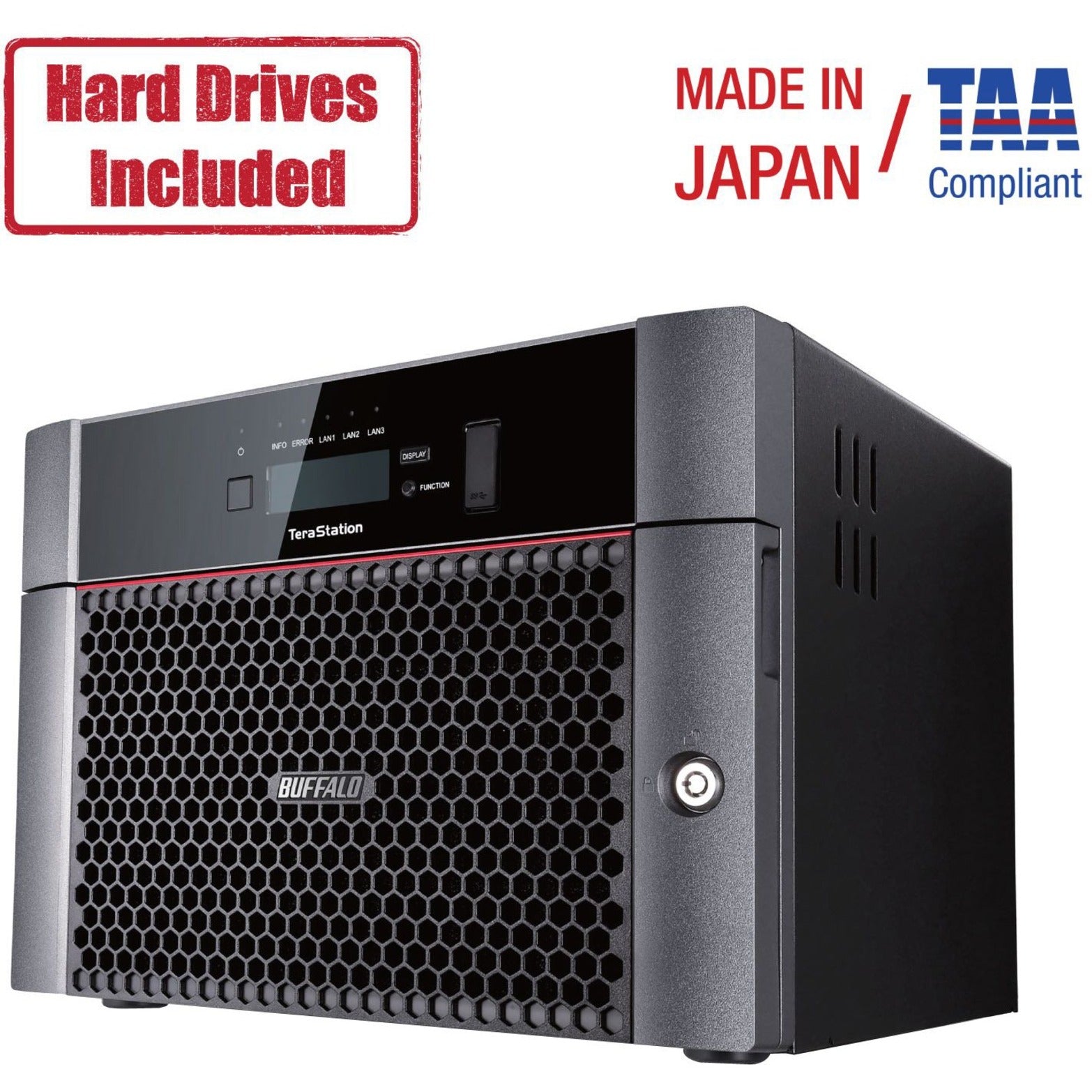 Buffalo TS5810DN6408 TeraStation 5810DN Desktop 64 TB NAS Hard Drives Included, 8X8Tb NAS Hard Drive Fully Populated Desktop NAS iSCSI 2X10Gbe RAID iSCSI