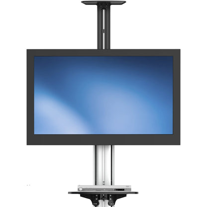 Front view of TV cart showing mounted display and AV equipment shelf-alternate-image5