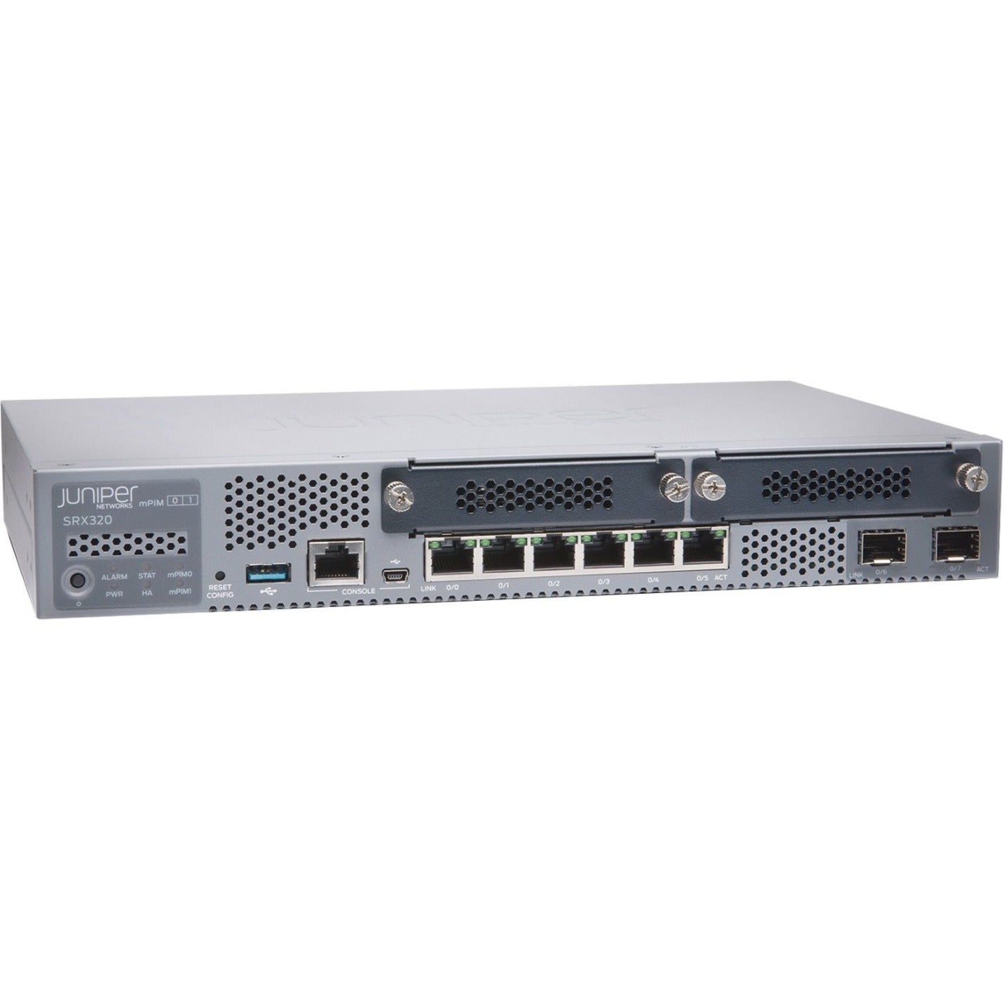 Juniper SRX320-SYS-JB SRX320 Router, Gigabit Ethernet, 6 Ports, 4 Expansion Slots