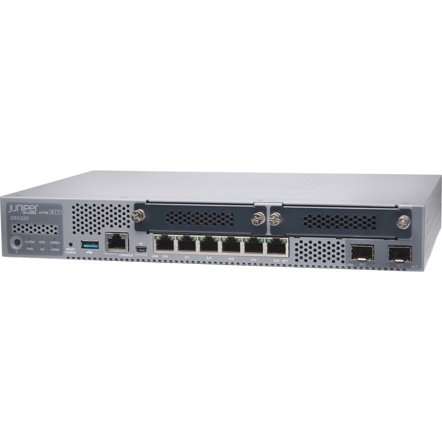 Juniper SRX320-SYS-JB SRX320 Router, Gigabit Ethernet, 6 Ports, 4 Expansion Slots