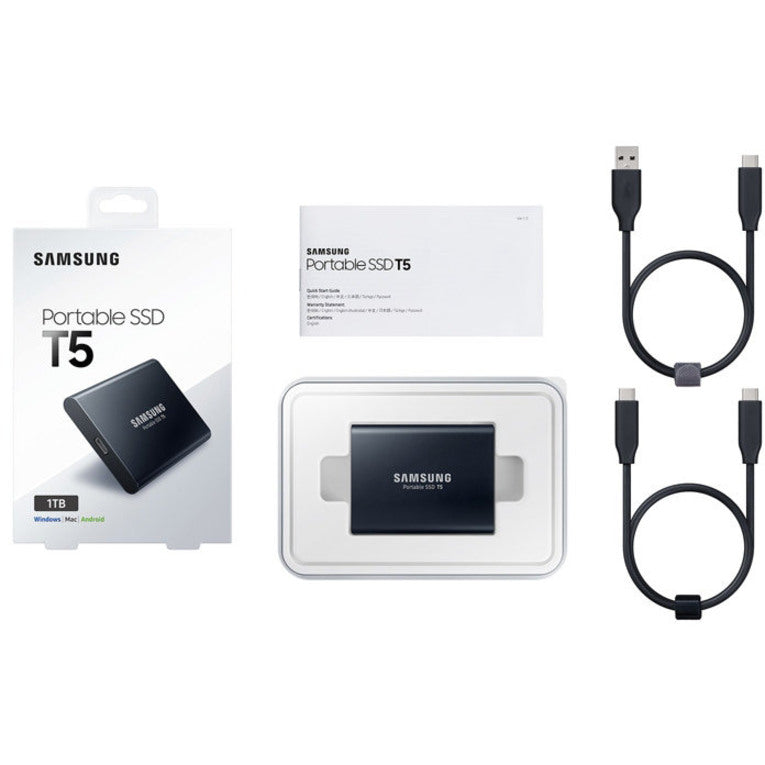 Samsung MU-PA2T0B/AM Portable SSD T5 2TB, Fast External Solid State Drive with 540MB/s Read Speed, USB 3.1 Interface