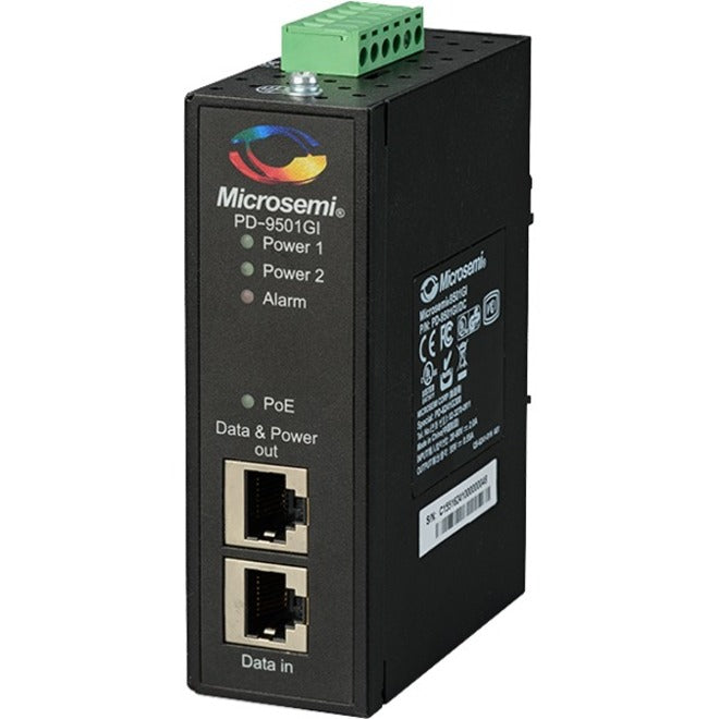 Microchip PD-9501GI/DCF 1-port 60W Industrial PoE Injector, Power Over Ethernet for Efficient Network Connectivity