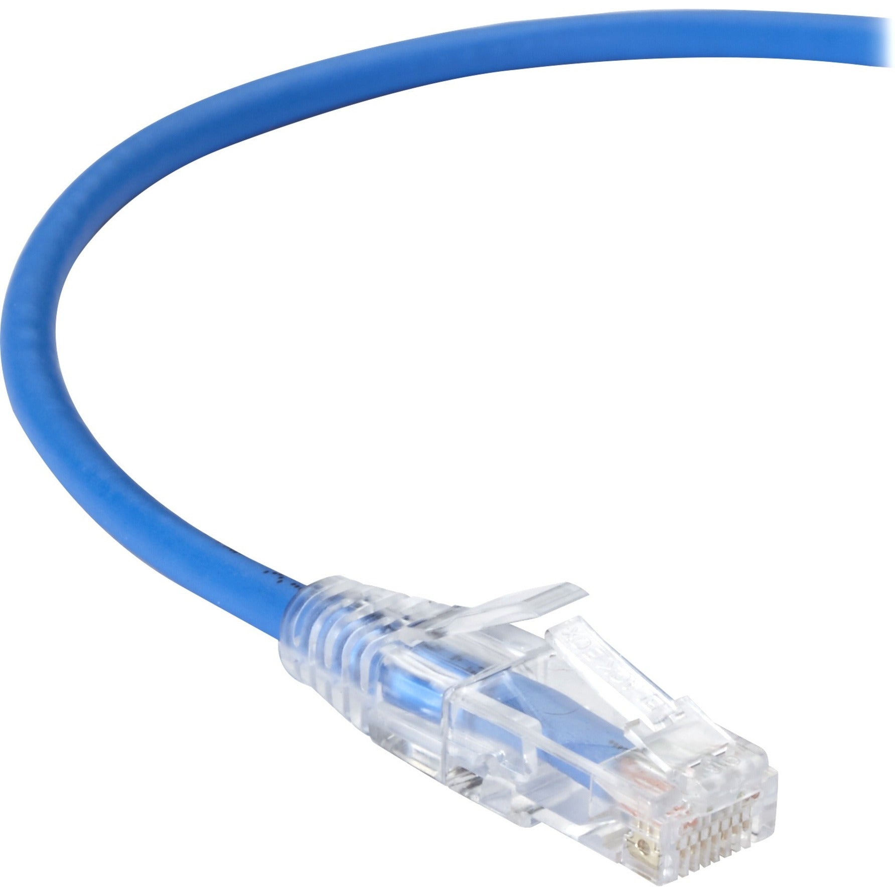 Black Box C6PC28-BL-01 Slim-Net Cat.6 UTP Patch Network Cable, 1 ft, Snagless Boot, 10 Gbit/s Data Transfer Rate, Blue