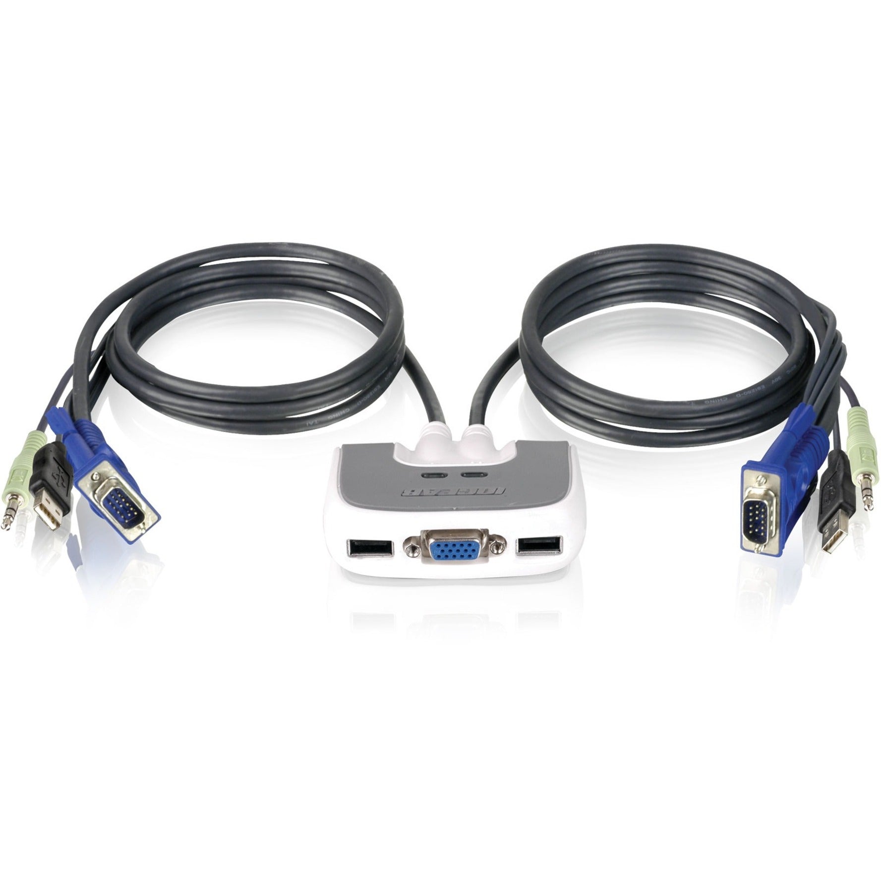 IOGEAR GCS632U MiniView Micro USB Plus 2-Port KVM Switch, Easy USB and VGA Switching for Multiple Computers