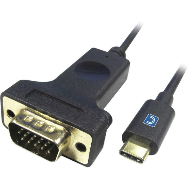 Comprehensive USB3C-VGA-6ST Type-C Male to VGA Male cable - 1.8m, Video/Data Transfer Cable, 1920 x 1080 Resolution, Black
