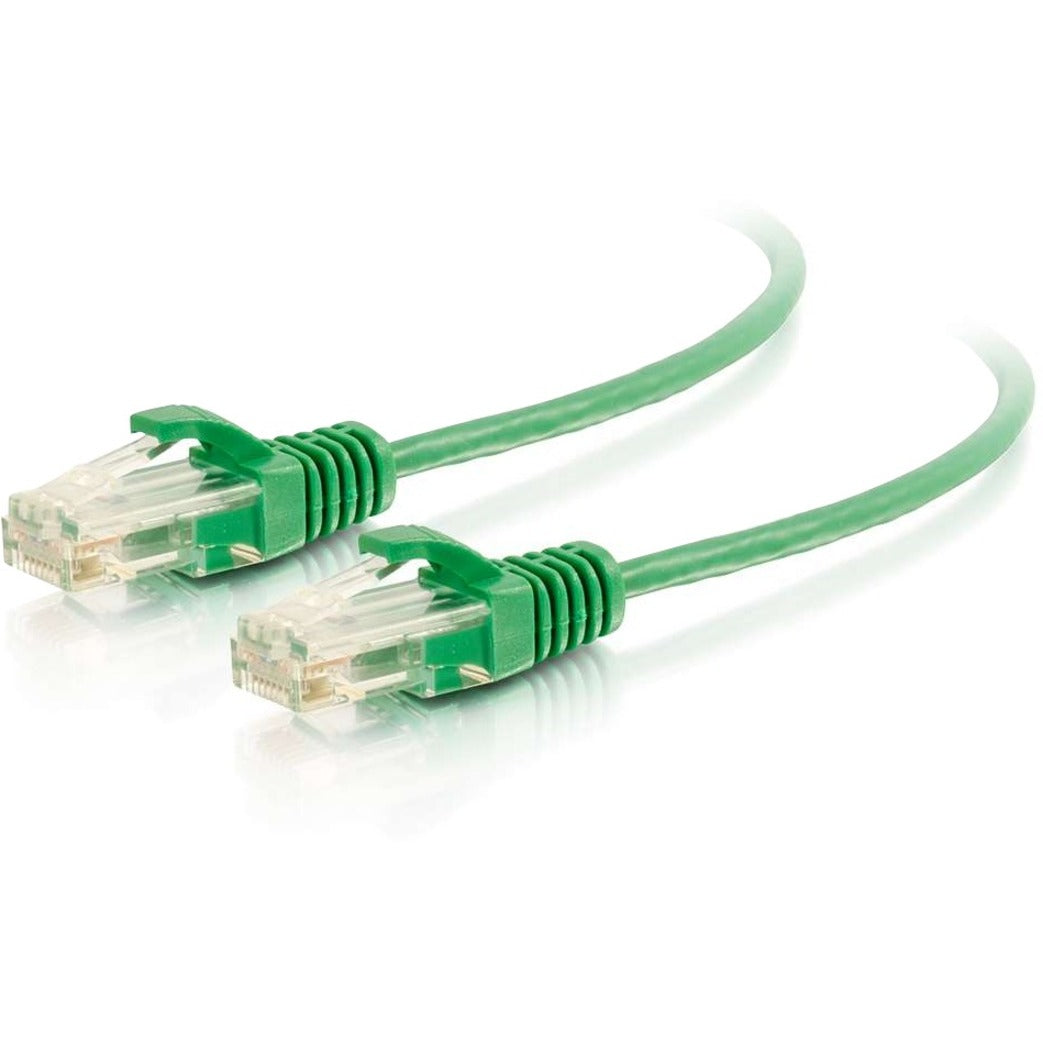 C2G 01160 1ft Cat6 Slim Snagless Ethernet Cable, Green, Lifetime Warranty