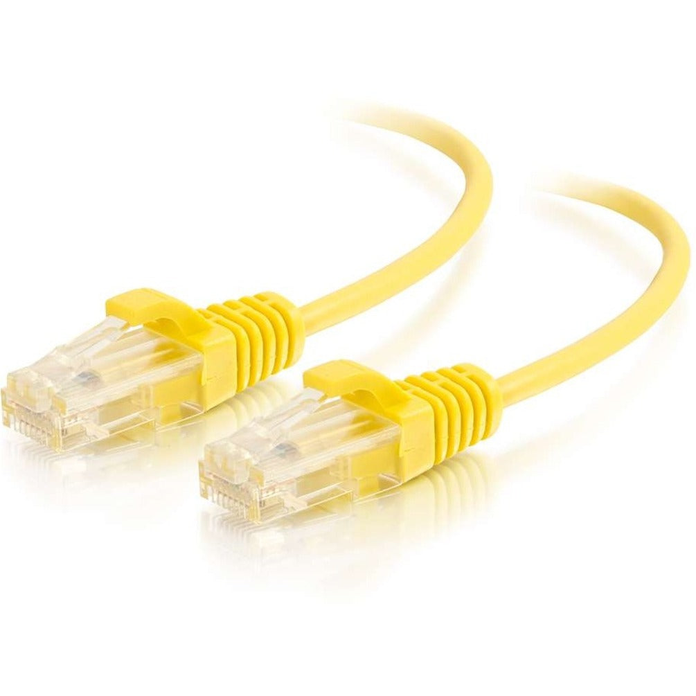 C2G 01170 1ft Cat6 Slim Snagless Ethernet Cable, Yellow, Lifetime Warranty