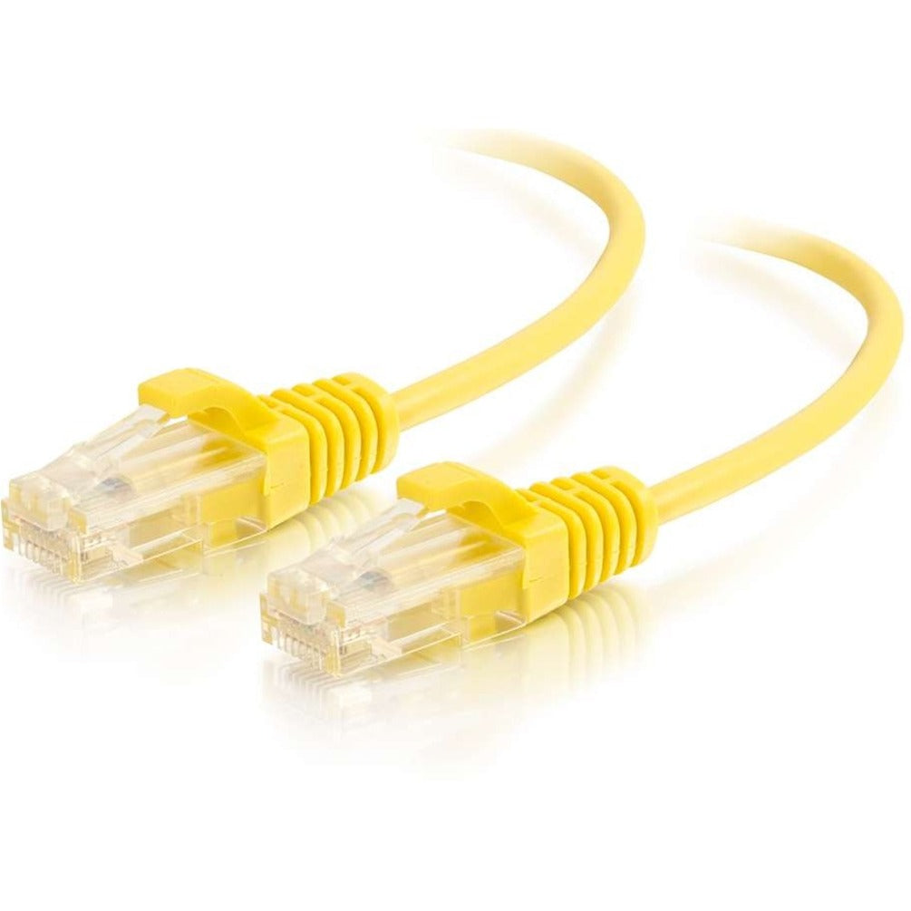 C2G 01171 2ft Cat6 Slim Snagless Ethernet Cable, Yellow, Lifetime Warranty