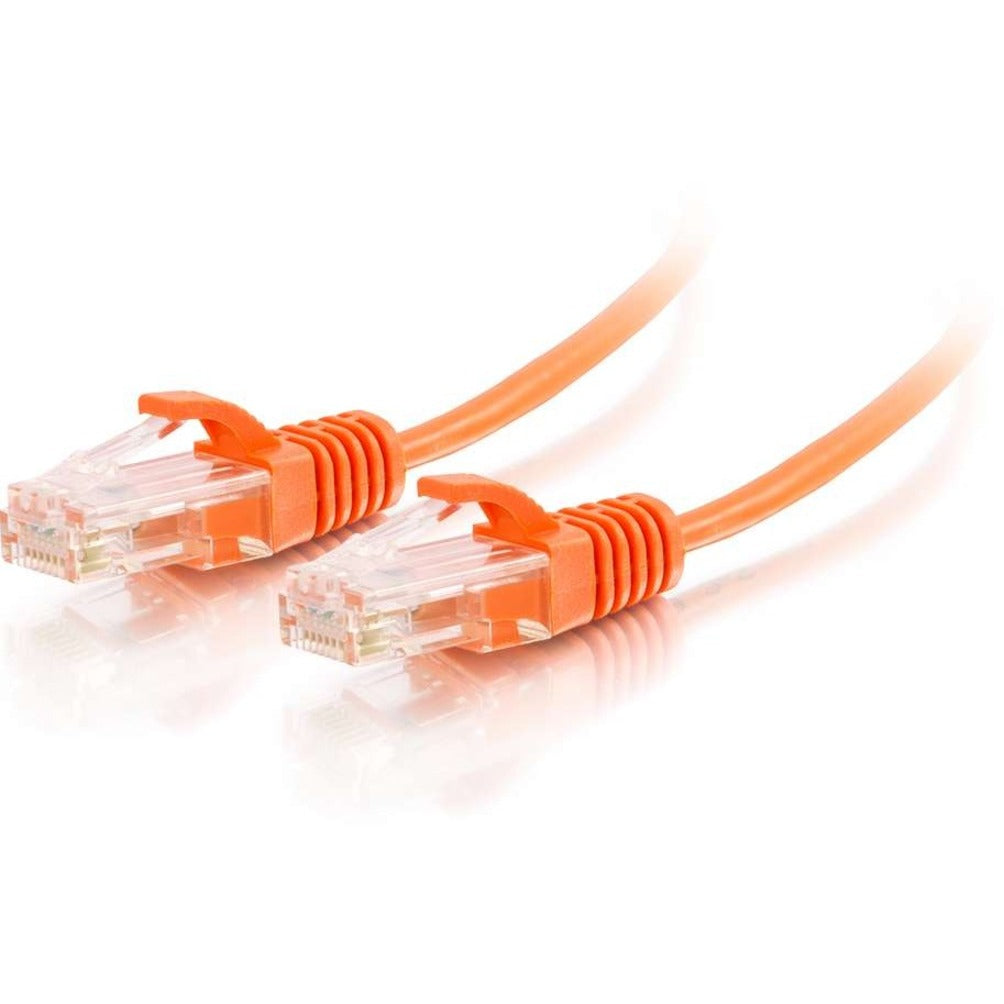 C2G 01176 3ft Cat6 Slim Snagless Ethernet Cable, Orange, Lifetime Warranty