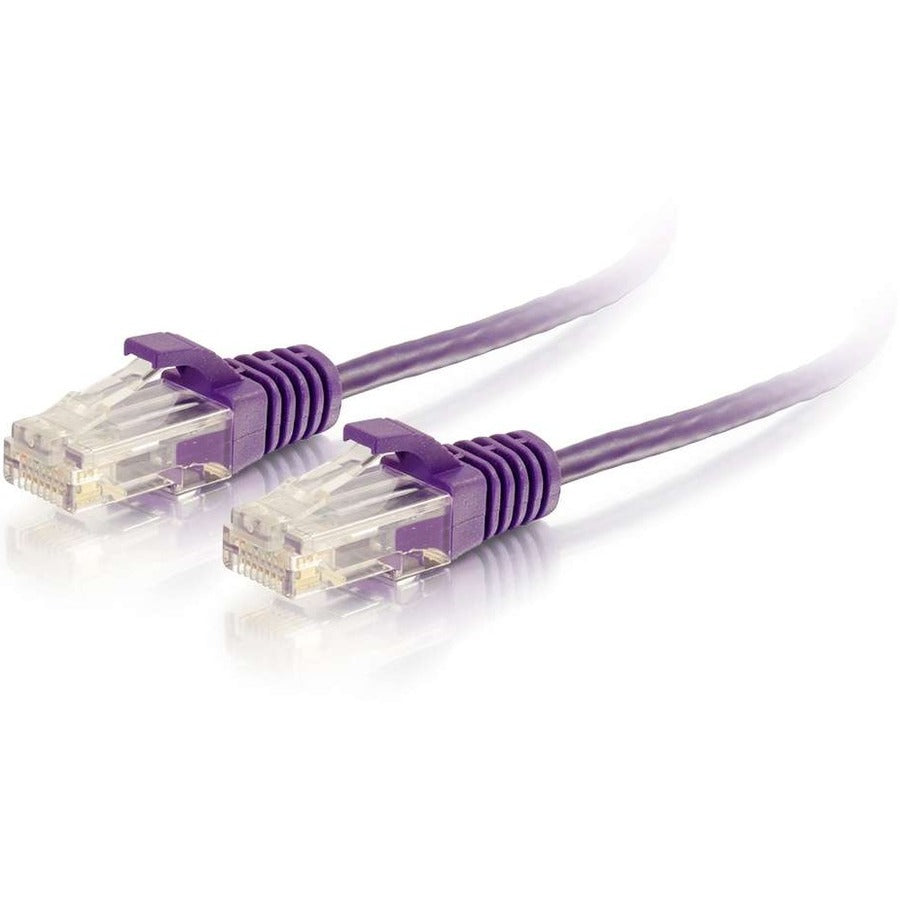 C2G 01181 3ft Cat6 Slim Snagless Ethernet Cable, Purple, UTP, Molded, Lifetime Warranty