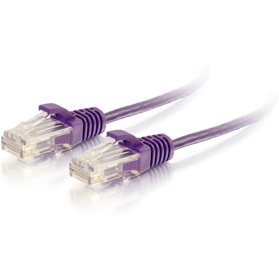 C2G 01183 7ft Cat6 Slim Snagless Ethernet Cable, Purple, Lifetime Warranty