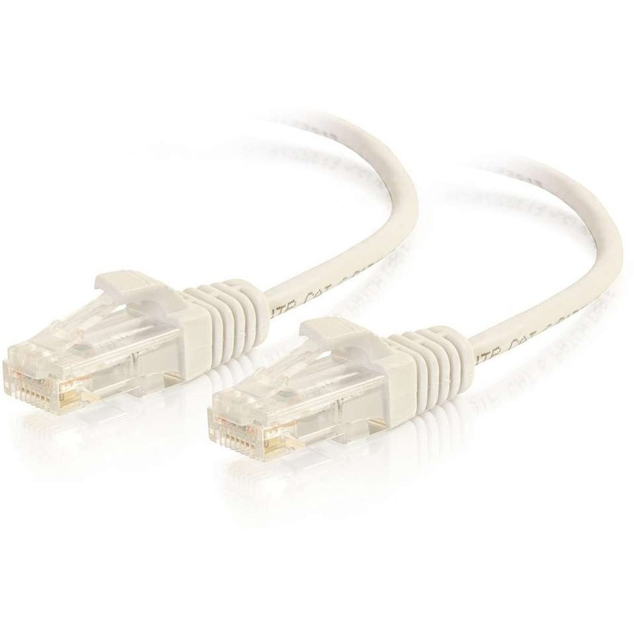 C2G 01189 10ft Cat6 Slim Snagless Ethernet Cable, White - High-Speed Internet Connection
