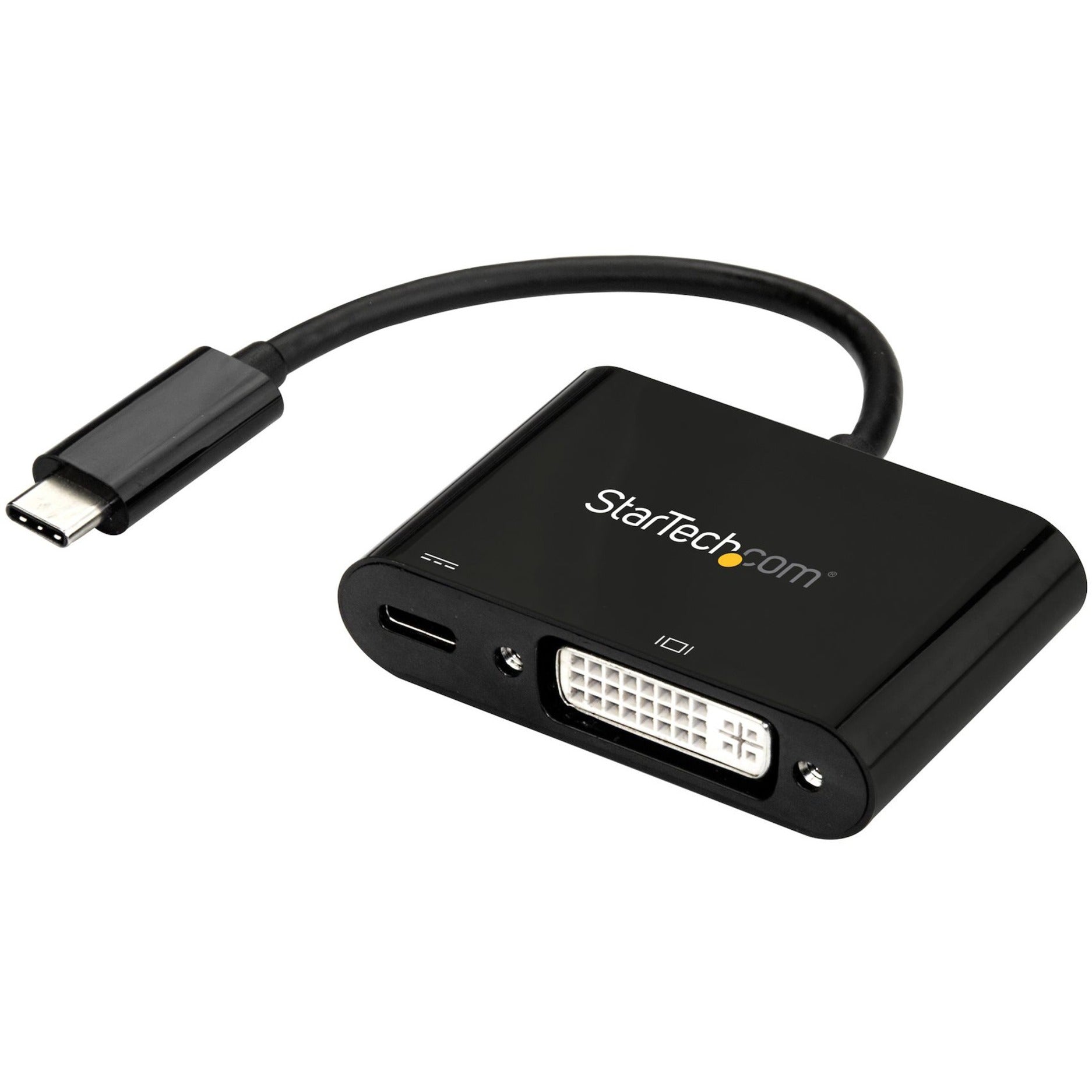 StarTech.com CDP2DVIUCP USB-C to DVI Adapter with Power Delivery - USB Type C Adapter - 1920 x 1200 - Black, Reversible