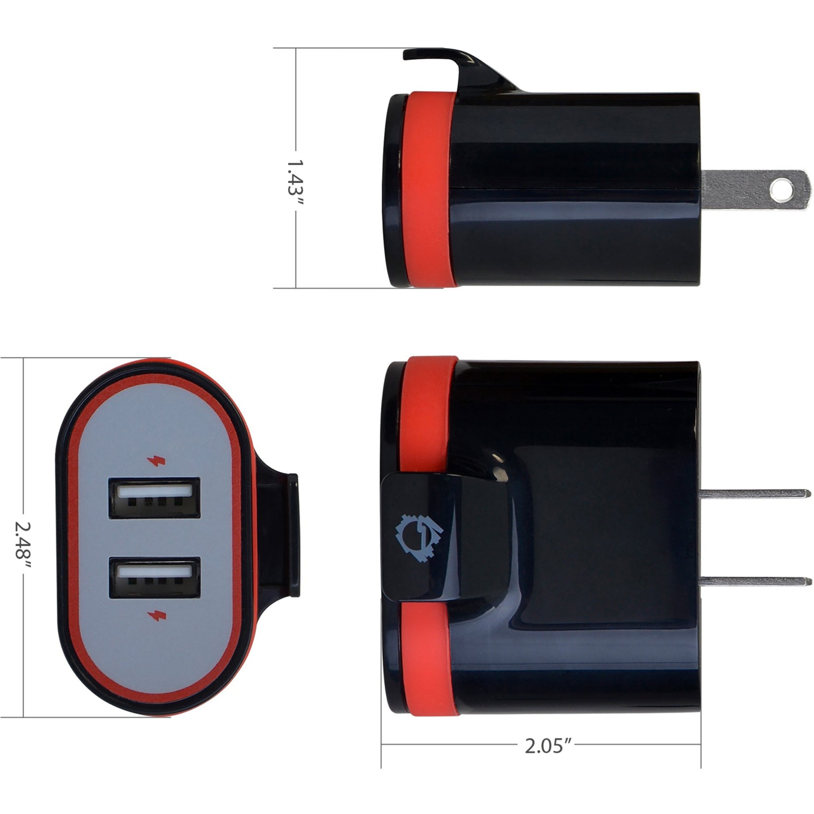 SIIG AC-PW1A12-S1 Schnellladende USB-Wandladegerät & Auto Ladegerät Bundle Pack - Schwarz 34A Ausgang 1 Jahr Garantie