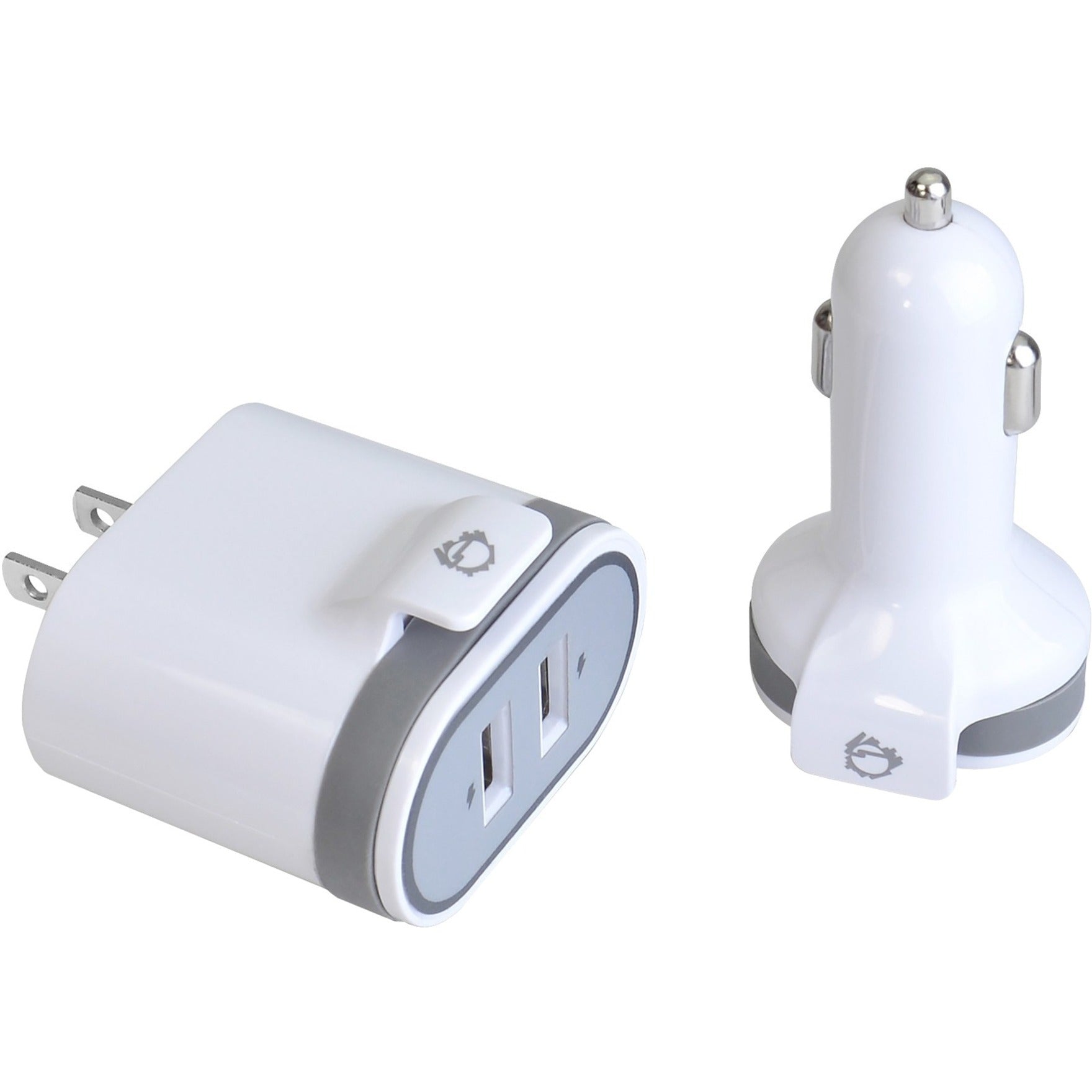SIIG AC-PW1A22-S1 Fast Charging USB Wall Charger & Car Charger Bundle Pack - White, 3.4A Output, Compatible with iPhone, iPad, Smartphone, Tablet PC