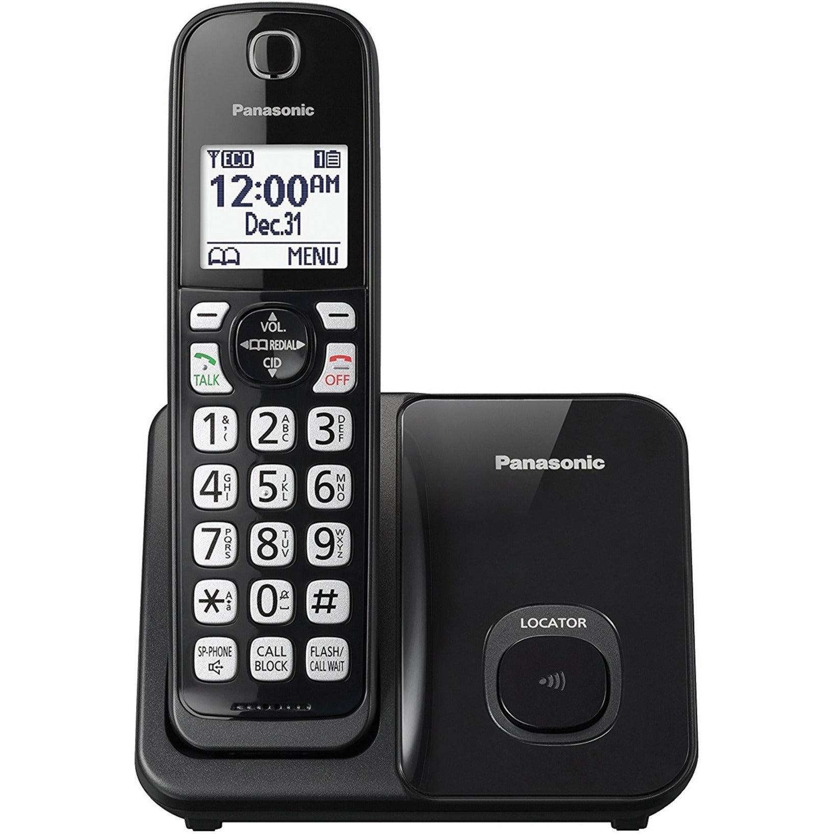 Panasonic KX-TGD510B DECT 6.0 Cordless Phone - Black, Expandable with Call Block, 1 Handset