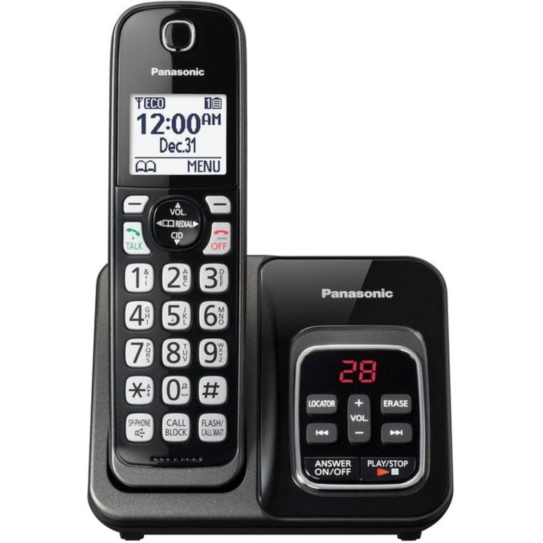 Panasonic KX-TGD530M DECT 6.0 Cordless Phone - Metallic Black, 1.90 GHz, 10 Hour Talk Time