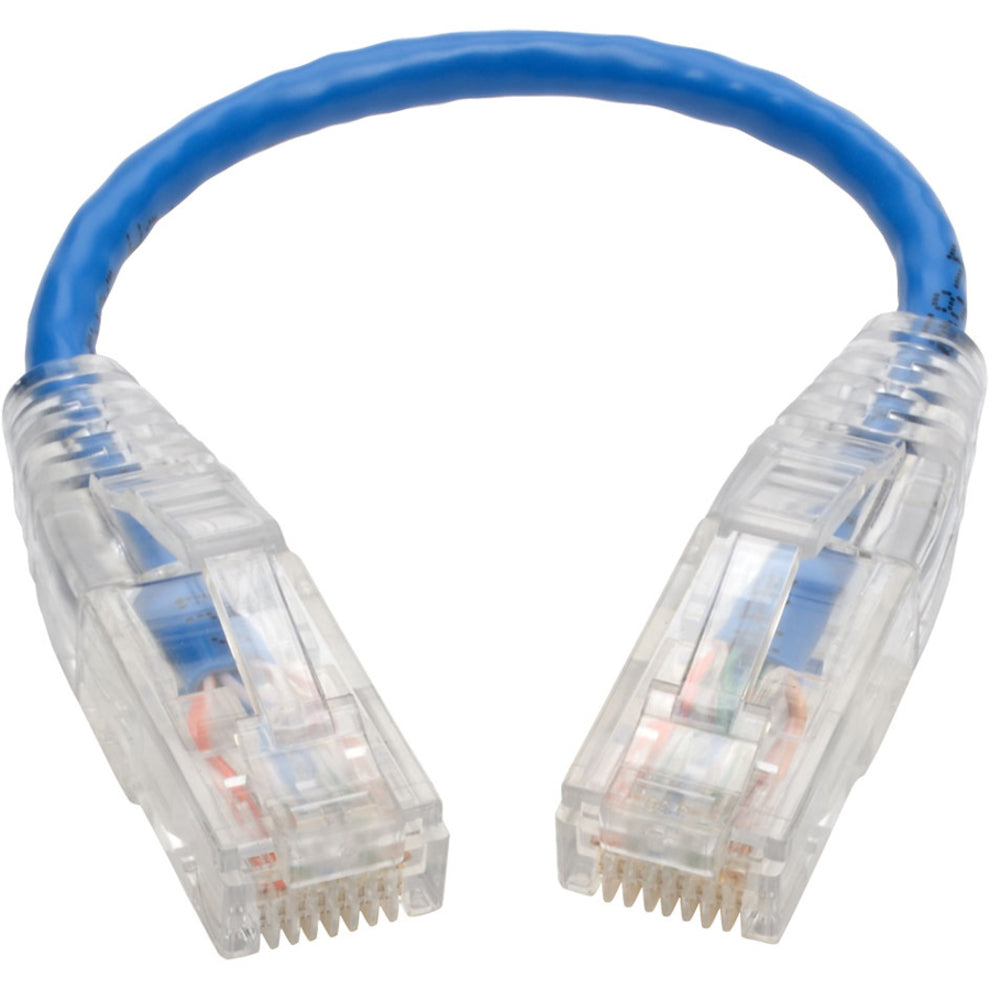Tripp Lite N201-S6N-BL Cat6 Gigabit Snagless Molded Slim UTP Patch Cable (RJ45 M/M), Blue, 6 in.
