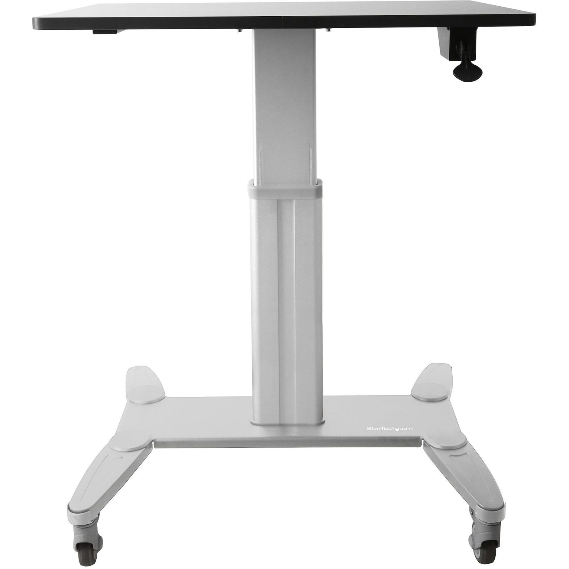 StarTech.com STSCART Mobile Sit-Stand Workstation, Height Adjustable Standing Desk - Portable Standing Workstation