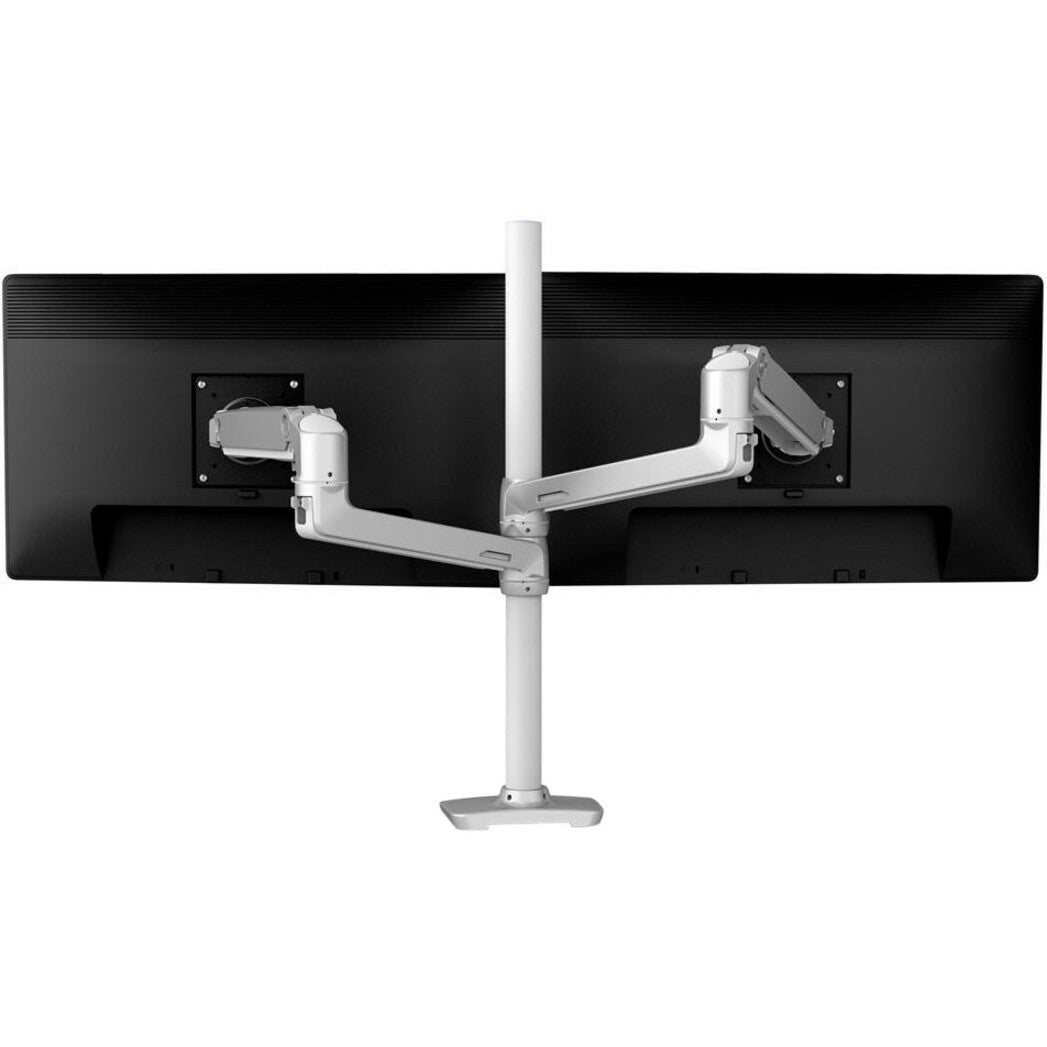 Ergotron 45-549-026 LX Dual Stacking Arm Tall Pole (Polished Aluminum), Swivel, Tilt, Height Adjustable, 40 lb Maximum Load Capacity, 2 Displays Supported, 40" Screen Size Supported