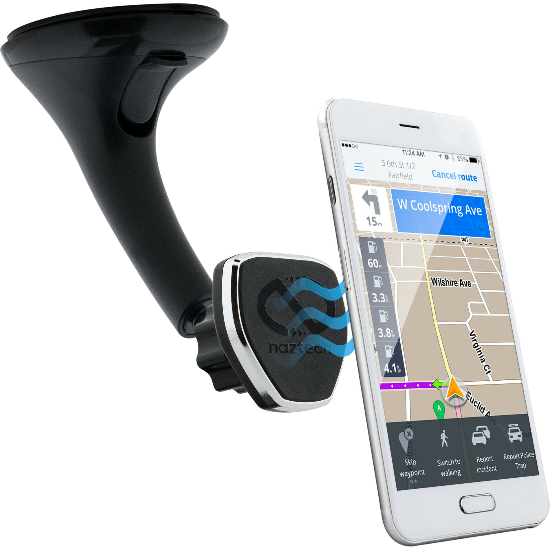 Hypercel 13575 MagBuddy Windshield Mount, Powerful Suction Cup for Secure Cell Phone and Smartphone Mounting