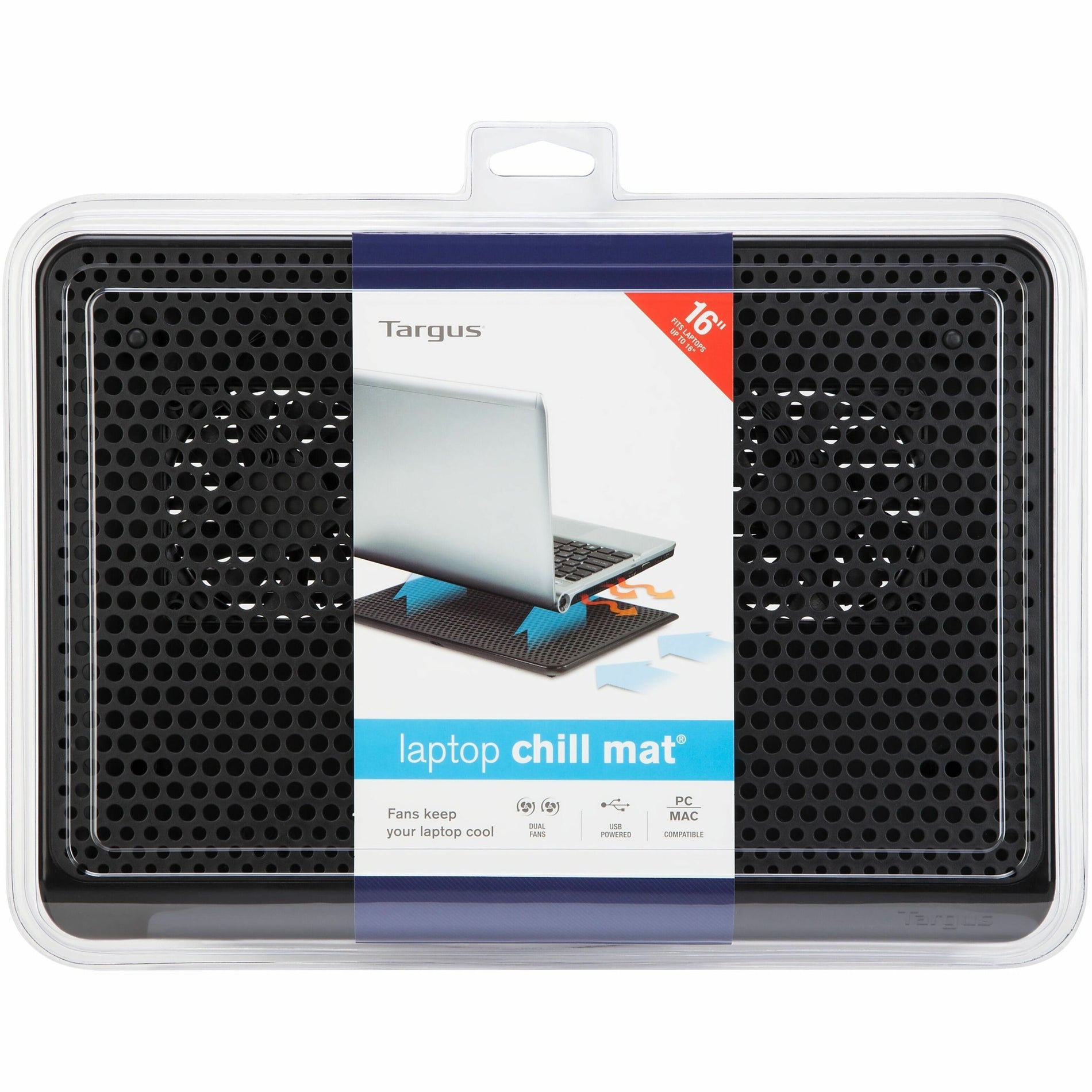 Targus AWE61US 16" Dual Fan Chill Mat, USB Powered Cooling Pad