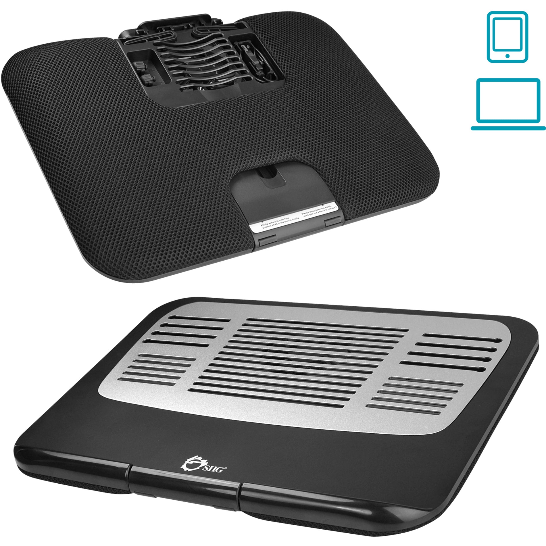 SIIG CE-CP0011-S1 Ergonomic Multi-Angle Tilted Laptop Cooling Pad, USB Powered, up to 17" Notebook
