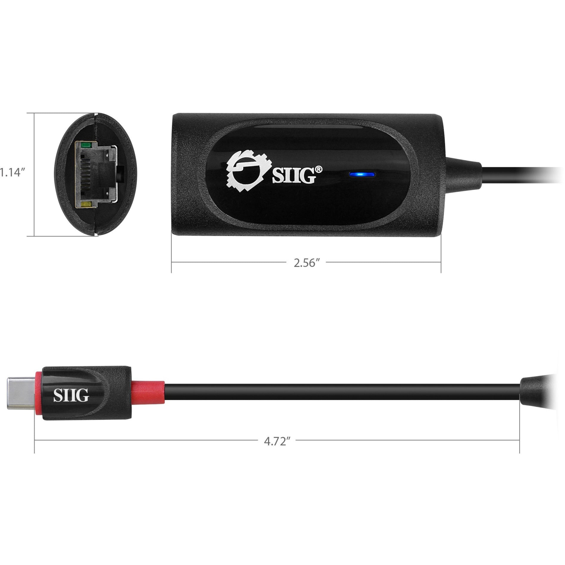 SIIG JU-NE0914-S1 USB-C to Gigabit Ethernet Adapter - USB 3.0, Fast and Reliable Internet Connection
