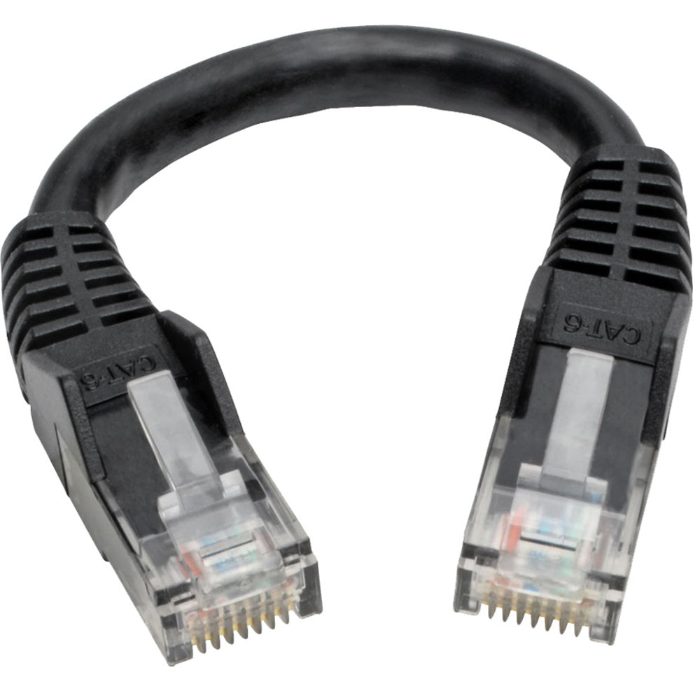 Tripp Lite N201-06N-BK Cat.6 UTP Patch Network Cable, 6", 10 Gbit/s, Snagless Molded