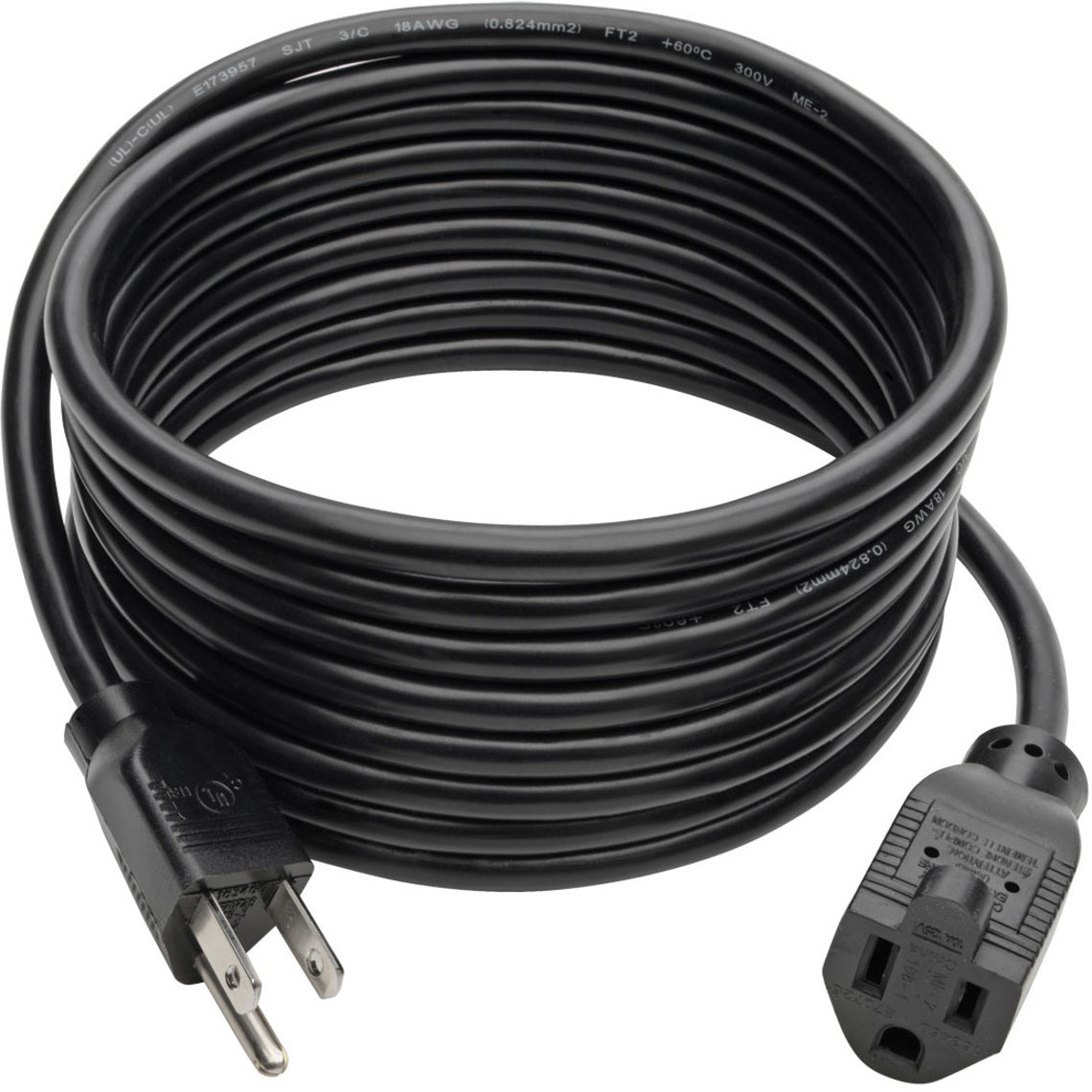 Tripp Lite P022-012 Power Extension Cord, 12 ft, 10A, 120V AC, Black
