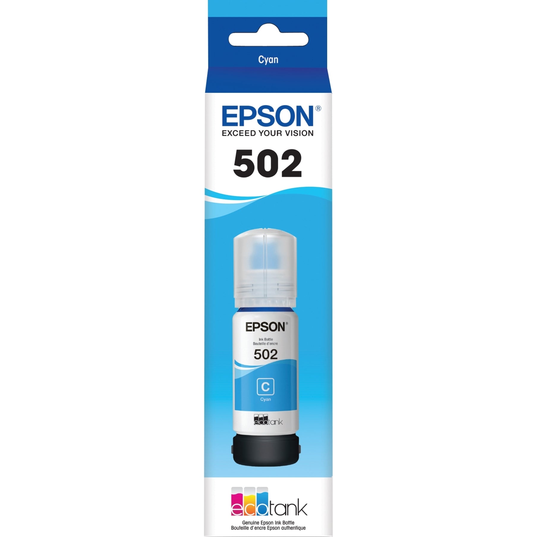 Epson T502 T502220-S Cyan Ink Bottle - Ink Refill Kit, Cyan