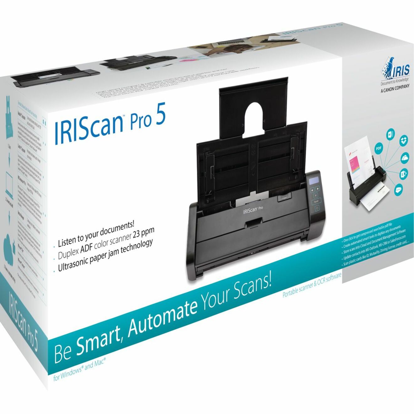 I.R.I.S. 459035 IRIScan Pro 5 High-Performance Duplex Desktop Scanner, A4/Letter Size, Color Scanning