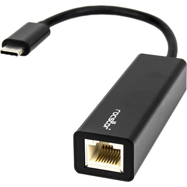 Rocstor Y10A174-B1 Premium USB-C to Gigabit 10/100/1000 Network Adapter - Black, USB-C 3.1 to Gigabit 1000Mbps