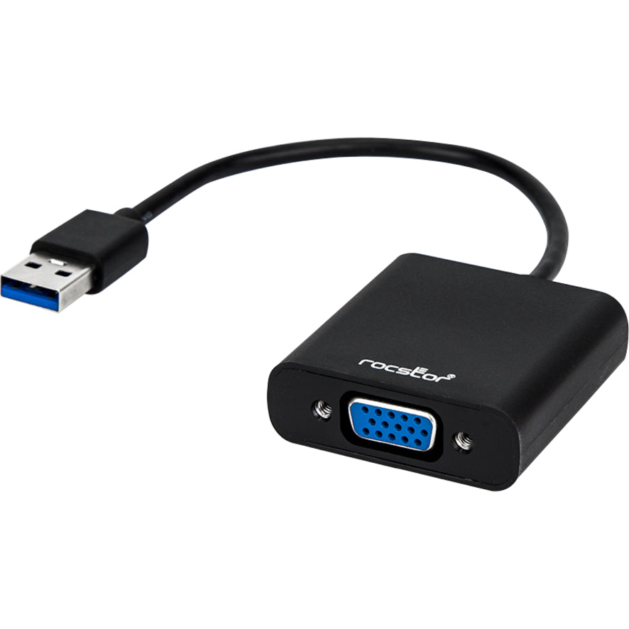 Rocstor Y10A178-B1 Premium USB 3.0 SuperSpeed to VGA Adapter, M/F - 1920x1200 1080p, Supports 1 Monitor