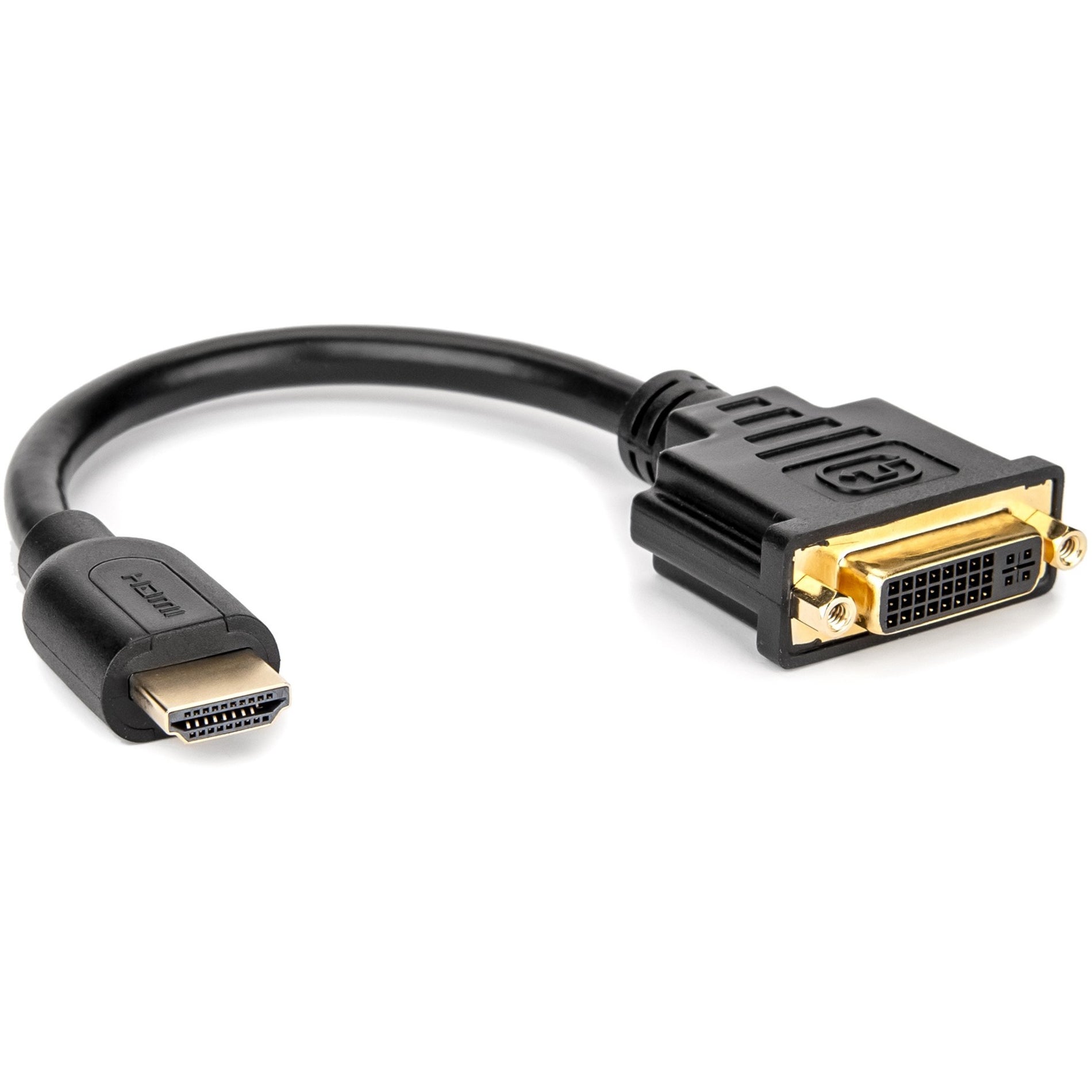Rocstor Y10A171-B1 DVI-D/HDMI Video Cable, 8IN HDMI to DVI-D Adapter, Gold Plated Connectors, Black
