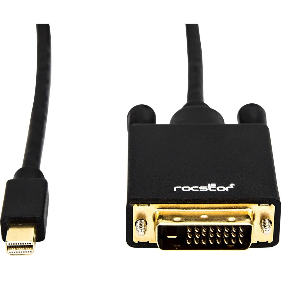 Rocstor Y10C164-B1 Mini DisplayPort to DVI Video Cable 6ft (2m), 1080P, Gold Plated