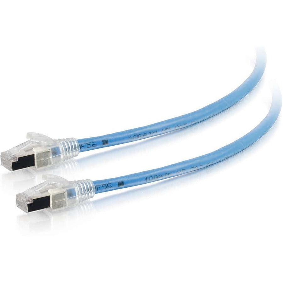 C2G 43172 50ft HDBaseT Cat6a Cable with Discontinuous Shielding, 10 Gbit/s Data Transfer Rate, Blue