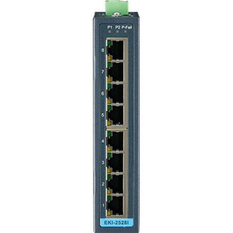 Advantech EKI-2528I-BE 8-Port Ethernet Switch w/ Wide Temp, 10/100Base-TX, DIN Rail Mountable