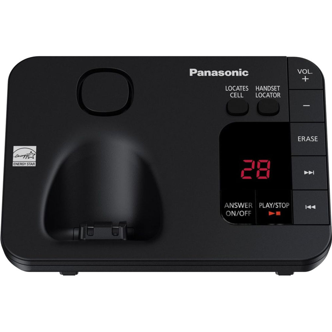 Panasonic KX-TGE433B Expandable Cordless Phone System with Answering Machine - 3 Handsets, DECT 6.0 Plus, Speakerphone, Black