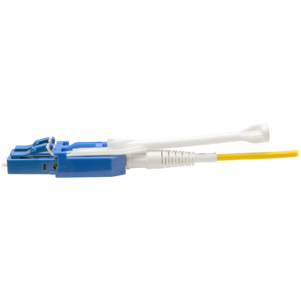 Tripp Lite N390-01M-8LC-AP MTP/MPO to 8xLC Singlemode Breakout Patch Cable, Yellow, 1m, Angled Connector, Uniboot Connector, 100 Gbit/s