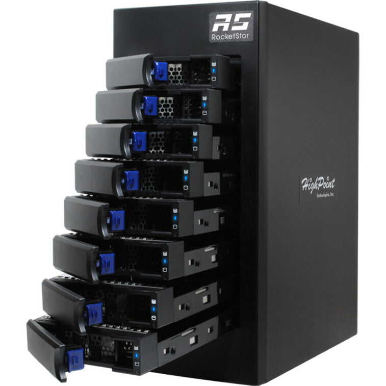 HighPoint RS6628A RocketStor 2nd Generation Thunderbolt 3 40Gb/s Hardware RAID Storage Enclosure, 8-Bay/SAS & SATA USB-C