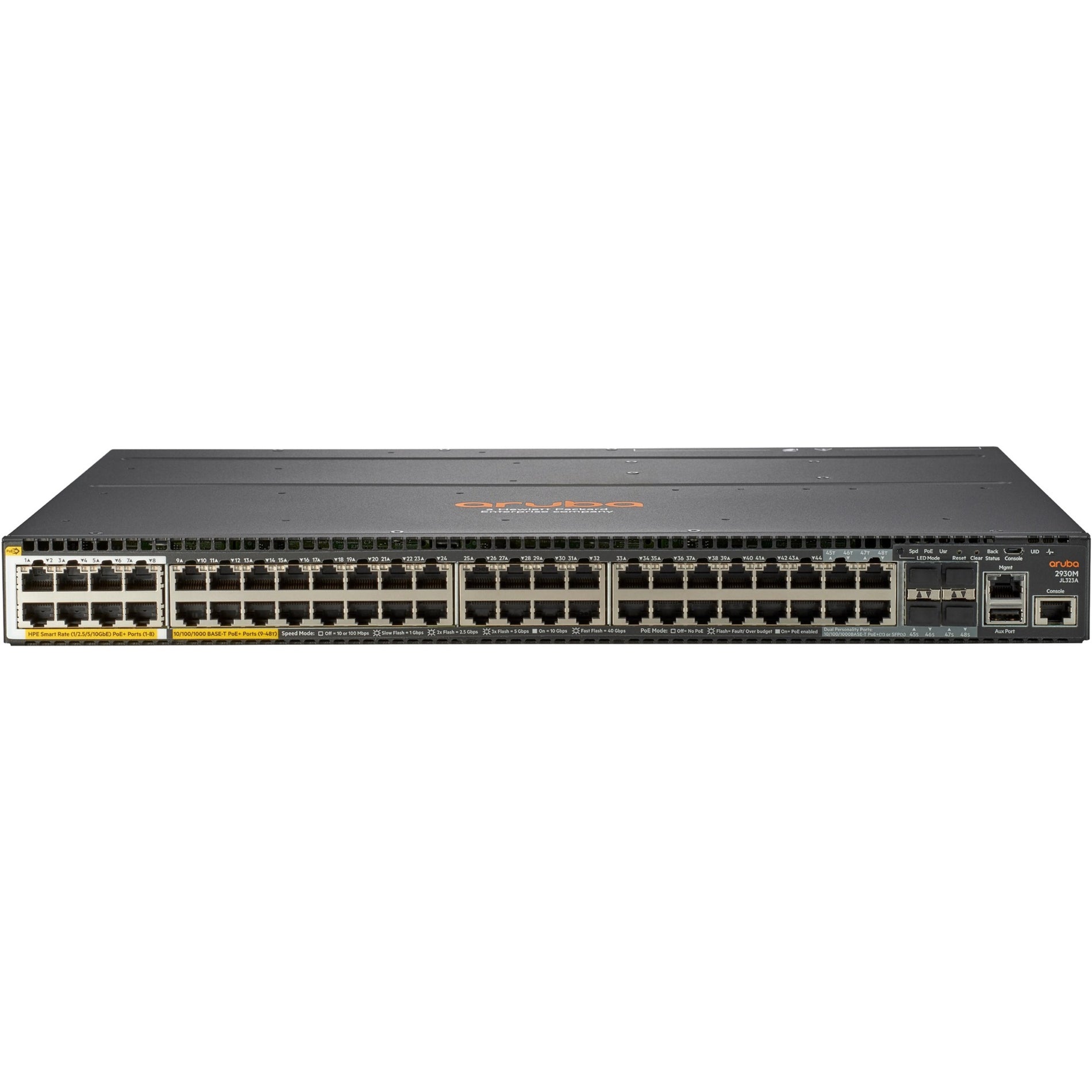 HPE JL323A 2930M 40G 8 Smart Rate PoE+ 1-Slot Switch, 48 Network Ports, Lifetime Warranty [Discontinued]