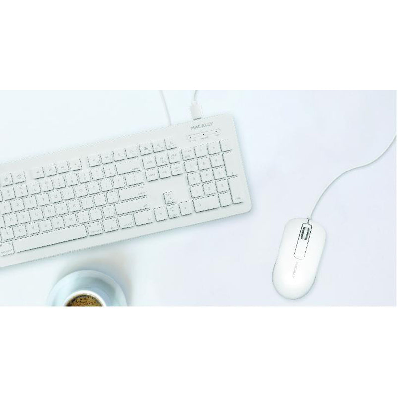 Macally ICEMOUSE3 3 Button USB Wired Mouse for Mac and PC, Ergonomic Fit, Optical, 1000 dpi