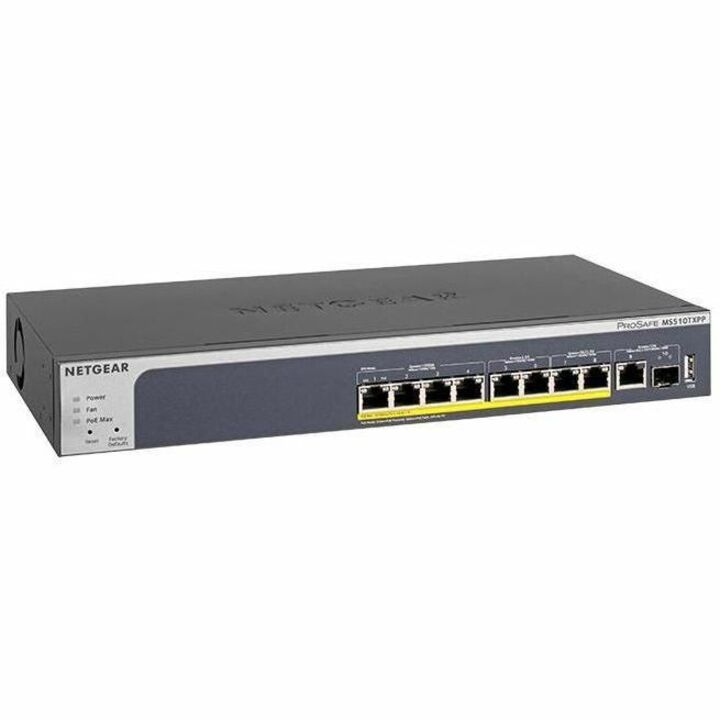Netgear MS510TXPP-100NAS MS510TXPP Ethernet Switch, 9 Ports, 2.5G/5G/10G Gigabit Ethernet, Rack-Mountable